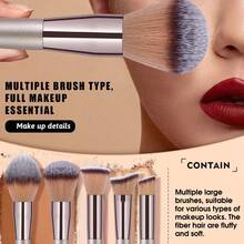 14pcs And 1pc Gift Makeup Brushes Set, Soft Dense Cosmetic Brushes For Foundation Powder Blush Eyeshadow Concealer Contour Highlight, Complete Face & Eye Makeup Brush Kit, Handles For Makeup Beginners And Daily & Party Makeup Application - Multicolor - View 6