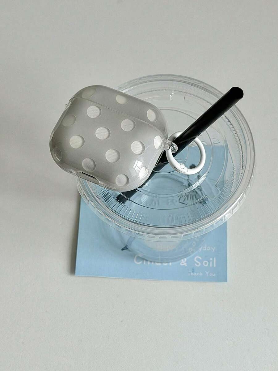 Macaron Hollow Transparent Polka Dot Protective Case For Pods 5/4/Pro/Pro 2/Pro 3, Soft Shockproof Shell For Apple Wireless Bluetooth Earbuds - White - View 1