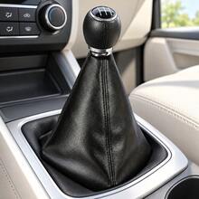 1pc Black Faux Leather Gear Shift Boot, Car Shifter Dust Cover For Compatible Manual And Automatic Gear Levers, Replacement Gear Stick Gaiter For Vehicle Interior Protection And Styling - A - View 8