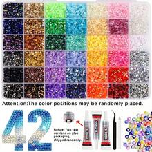 15/24/28/30/32/40/42 Colors Resin Jelly Rhinestone Set, Flat Back Glitter Rhinestones With Tweezers And Dotting Pen, Suitable For DIY Handmade Gift Boxes, Crafts, Diamond Painting And Other Handmade Decorations, Perfect Birthday And Back To School Season Gift - Multicolor - View 11