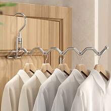 1pc-[Foldable & Portable]Drying Rack, Indoor Balcony Outdoor Easy Hanging Drying Tool, Travel Hotel Business Trip Hanging Rack, 3-Hook/5-Hook Optional, Silver/Black, Multi-Functional Drying Rack, Laundry Storage And Organization, Clothes Drying Rack. No Place To Dry Clothes In Hotel? Foldable Drying Rack, Just Hang And Use! Fold It And Put It In Your Bag, A Must-Have For Travel And Business Trips. - Multicolor - View 3