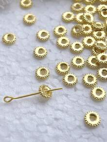 Mixed Set (50/30 Pcs) Bright Gold Spacer Beads – DIY Jewelry Findings For Bracelets, Necklaces, And Earrings - Gold - View 3