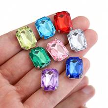 20 buah Rhinestone Akrilik Bentuk Segi Delapan, Persegi Panjang, dan Persegi Panjang Panjang Berwarna-warni, Dijahit Tangan, untuk Pembuatan Perhiasan DIY, Kerajinan Tangan, dan Aksesoris Pakaian. - WAQ0062 - View 3
