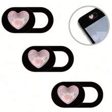 3pcs/6pcs Pink Heart & Star Camera Lens Protector Sliding Cover, Waterproof Shockproof Wear-Resistant Full Coverage For Phone And Computer Lens - Pink Version - View 10