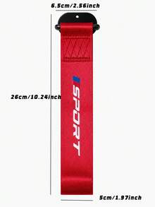 1pc Universal Car Sport Style Tow Strap Decor - High-Strength Nylon Webbing, "SPORT" Print Design, Easy Installation, Suitable For Most Car Front Bumper Grilles, Eye-Catching Appearance Modification Accessory, Black And Red Available - Multicolor - View 6