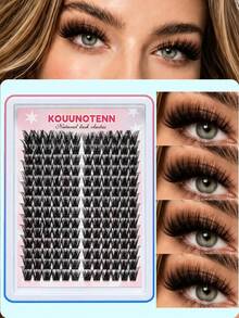 168Pcs Black Band DIY Lash Clusters, Mixed Length Individual False Eyelashes, Natural Voluminous Cluster Lashes For Customizable Eyelash Extensions, Daily Wear, Dating & Party Makeup - View 2