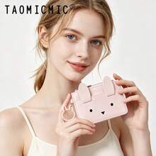 Women Cartoon Rabbit PU Small Wallet, Portable Multi Card Slots Card Holder, Zipper Coin Pocket With Rabbit Shaped Keychain Lightweight Mini Purse - Multicolor - View 8