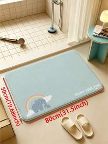 SANJIANGDI 1pc Rainbow Elephant Pattern Kitchen Mat, 0.6mm Faux Cashmere Material, Soft And Machine Washable, Suitable For Kitchen, Hallway, Bathroom, Living Room, Outdoor Entrance, And Toilet, Usable Year-Round And Adaptable To Various Occasions. - Multicolor - View 13