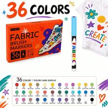 1pc Fabric Marker Pen, 12/24 Colors Waterproof Colorfast Graffiti Pen, Textile Painting Pen For DIY T-Shirt, Shoes, Handcraft Marker Brush, Back To School - Fabric Painting Brush - View 27