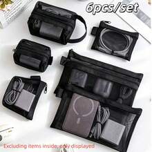 6pcs Transparent Mesh Storage Bags, Multi-Purpose Baby Room Organizer, Suitable For Socks, Small Toys, Hair Accessories, Underwear - Multicolor - View 14