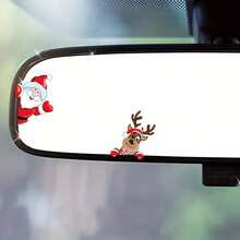 Miếng dán gương chiếu hậu xe ô tô hình ông già Noel và tuần lộc Giáng sinh, phù hợp cho mọi dịp, tạo không khí lễ hội cho trang trí Giáng sinh, dễ tạo không khí, dùng cho ô tô, xe máy, cửa và cửa sổ - A - Xem 6