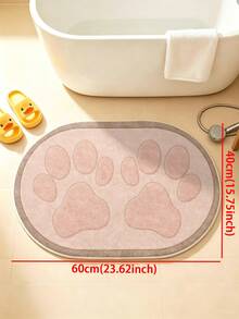 SANJIANGDI 1pc Pink Cat Paw Pattern Of Kitchen Mat, 0.6mm Faux Cashmere Material, Soft And Machine Washable, Suitable For Kitchen, Hallway, Bathroom, Living Room, Outdoor Entrance, And Toilet, Usable Year-Round And Adaptable To Various Occasions - Multicolor - View 8