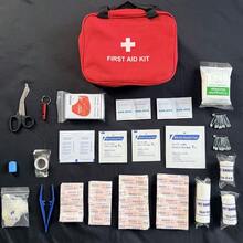 حقيبة إسعافات أولية مع بطانية نجاة، مناسبة للمشي لمسافات طويلة والتخييم في الهواء الطلق - مشاهدة 9