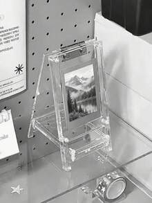 1件 3英吋透明壓克力展示架，防碎壓克力材質，極簡風格桌面展示架，適用於照片、卡片、收藏品，居家/辦公室/宿舍桌面裝飾 - 多款 - 查看 5