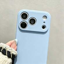 Liquid Silicone Camera Protection Soft Rubber Phone Case With Microfiber Lining, Shockproof Protective Phone Cover Compatible With Iphone 18 Pro 18 Pro Max, Compatible With IPhone 17 Pro Max 16 Pro Max 15 13 14 Plus 11 12 Mini XS Max 7 8 Plus SE 2020 SE 2022 6 Plus 6S, Back To School Gift For Friends - Sky Blue - View 5