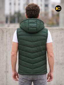 Big City Light Padded Men's Vest - Dark Green - View 3