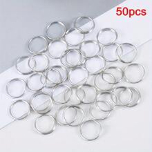 50pcs Silver Double Jump Rings, Key Rings, Used For Making Keychain Accessories, DIY Handmade Craft Assembly Connection Rings, Jewelry Making Accessories, Bag Accessories, Pet Accessories, Handmade Beaded Chains, Pendant Earring Clasps, Spacer Bead Connectors, Bag Keychain Clasps, Open Jump Rings, O-Ring Connectors, Double Loop Keychain Connection Rings DIY Supplies - Double Hoop Earrings - View 10