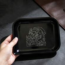 Cabin puff 2pcs Smoking Accessories, Includes 1 Tray, 1 Brush, Multiple Fun Printed Designs, Excellent Rolling Tools, Ideal Holiday Gift - Print - View 10
