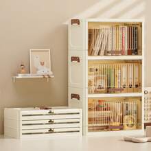 Plastic Multi-Layer File Rack, Foldable Home Storage Cabinet, Lightweight File Storage Organizer, Suitable For Indoor Daily Items And File Organization, Multi-Layer Foldable File Storage Cabinet, Plastic Home File Organizer, Entryway, Foyer Storage, Flip-Top, Space-Saving Stackable Drawer Cabinet - Multicolor - View 4