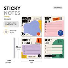 4-Piece Set, 200 Sheets Total, Efficient Sticky Notes, Brainstorming "Don't Forget" "Small Achievement" "Reset" Checklist Memo Pads, Self-Adhesive Reminder Notes, Suitable For Office, School, Work, Desk - 50 Pages/book - View 12