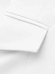 女款短袖修身西裝外套，適用於辦公、商務、通勤與休閒穿著 - 白色 - 查看 4