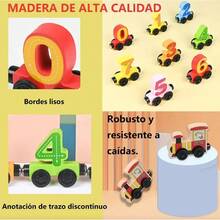 Juguetes Didacticos Coche Magnético Digital De Madera 0-10 - Color múltiple - Ver 5