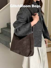 Korean Style Matte Vintage Shoulder Bag For Women 2026 New Autumn/Winter Versatile Crossbody Bag Large Capacity Commuter Tote Bag - Coffee - View 6
