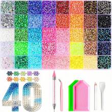 15/24/28/30/32/40/42 Colors Resin Jelly Rhinestone Set, Flat Back Glitter Rhinestones With Tweezers And Dotting Pen, Suitable For DIY Handmade Gift Boxes, Crafts, Diamond Painting And Other Handmade Decorations, Perfect Birthday And Back To School Season Gift - Multicolor - View 16
