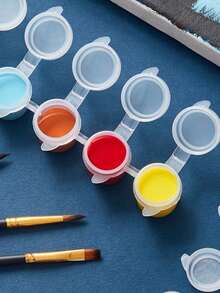 120pcs Empty Paint Boxes, Mini Acrylic Paint Jars With Lids, 6-Compartment (2/3/5ml) Empty Paint Storage Boxes, Portable Paint Containers Suitable For Student Art Painting - A - View 5