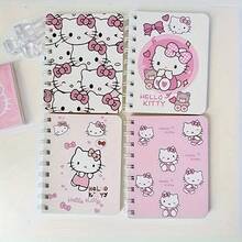 Hasbro Random 3Pcs Hello Kitty A7 Spiral Notebook, Pink Heart & Bow Cartoon Print, Assorted Random Patterns, Hard Cover & Thick Lined Inner Pages, Wire-O Binding, Ideal For Journaling, Office Notes & Daily Planning - A - View 7