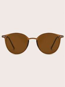1pc Men's Multi-Color Fashion Glasses, Suitable For Daily Wear - Brown - View 3