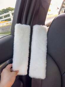 2pcs/1PC Shoulder Protection Cover For Car Seat Belts, Winter Plush Anti Pinch Marks, Cross Bag With Shoulder Protection Cover, Backpack Cover, Universal,Pink Car Stuff - Multicolor - View 6