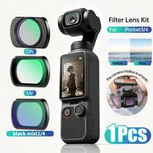 1片磁吸式CPL濾鏡/UV濾鏡/黑霧濾鏡，適用於 Osmo Pocket 3/4鏡頭，磁吸安裝系統，高透明減光鏡頭保護濾鏡 - 查看 3