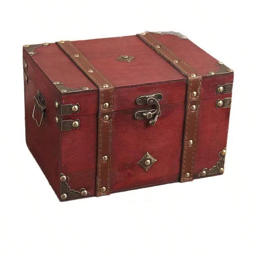 Vintage European Style Wooden Watch & Jewelry Storage Box - Dark Grey - View 1