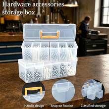 7-Piece Transparent Storage Box Set, Portable Divided Storage Box Includes 6 Small Boxes And 1 Large Box, Suitable For Garage, Tools, Screws, Hardware, Small Parts, Craft Materials And Toys Storage. 1/6/7Pcs - Clear - View 4