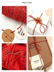 20M Red And Golden Braided Cord, Decorative String, Suitable For Gift Box Wrapping, Christmas, Weddings, Birthdays, Thanksgiving, DIY Crafts, Holiday Decorations, Tag Tying, Home Decor Items, Handmade Crafts - Set - View 2