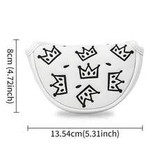 1 Buah Sarung Putter Golf Bentuk Mahkota Lucu, Desain Setengah Lingkaran Kecil, Bahan PU, Tampilan Bergaya, Cocok untuk Sebagian Besar Klub Golf - MultiWarna - View 10