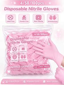 Disposable Black Nitrile Gloves, Suitable For Tattooing, Hairdressing, Pet Care, Kitchen Cleaning, Handicrafts, Home Cleaning And Other Scenarios, Daily Practical Item - Black - View 7