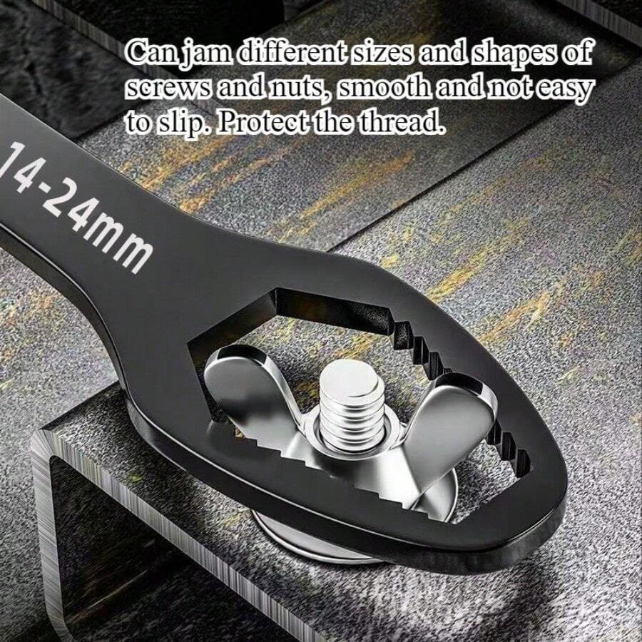 Multi-Function Double-Head Adjustable Universal Wrench Tool Set. Multi-Function Socket Wrench, Thickened Body, Can Remove Various Nuts And Screws. Unique Tooth Design. Universal For Multiple Screws And Nuts. - Multicolor - View 1