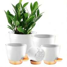 Simple Plastic Flower Pot - Large Volume, Thick-Walled And Breathable Resin Planter, Perfect For Growing Pothos And Succulents On Home Balconies - A - View 7