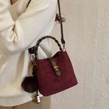 High-Quality Women's Bucket Bag, Minimalist Design, Practical Shoulder Bag, Versatile Bag For Work And City Life - Brown Without Pendant - View 3