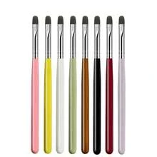 8Pcs Color Handle Round Head Nail Art Brush Set Nylon Bristle Gel Painting Brushes For Gradient Marble Flower Nail Design - Multicolor - View 9