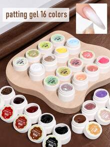 LIMEGIRL 16 Colors 5g UV/LED Gradient Painting Gel, Removable, High Color Saturation, Suitable For Beginners, Can Create Gradient Blending, Halo, French Manicure, Suitable For Home DIY And Nail Salon - Multicolor - View 1