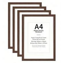 Mosearon 1 Set 30x40cm Photo Frame, 12x16in Certificate Frame, A4 Poster Frame Without Mat, Acrylic Transparent Panel, Suitable For Living Room, Bedroom, Gallery Wall Decor, Brown Frame For Picture Display Only - Brown - View 18