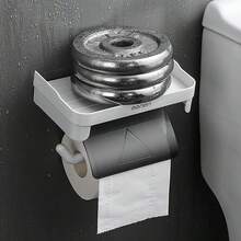 1 buah Tempat Tisu Toilet Tempel dengan Rak, Tempat Tisu Gulung yang Dipasang di Dinding dari ABS dengan Sekat untuk Kamar Mandi dan Dapur - MultiWarna - View 7