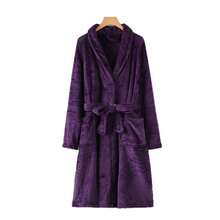 Women's Long Flannel Robe, Soft Home Wear, Suitable For Spring, Summer, Autumn, Winter - White - View 2