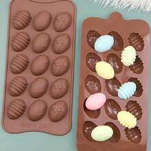 15-Cavity Easter Egg Chocolate Cake Mold, Silicone Fondant Mold For Cookies, Desserts, Candy, Cupcakes, Pastries, Baking Tools, Baking Mold - Multicolor - View 5