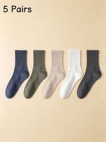Men's Mid-Calf Socks, All-Season Cotton, Sweat-Absorbent, Breathable, Odor-Resistant, Business Socks, Elastic, Comfortable, Convenient, Disposable - Multicolor - View 8