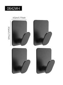 Adhesive Towel Hook For Bathroom, Wall-Mounted Bathrobe Rack, No Drilling Required, Home Bathroom Decor, Bathroom Storage, Easy To Install, Suitable For Kitchen, Bathroom, Shower, Keys, Towels And Clothes Hanger - Multicolor - View 3
