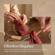 10pcs Red Plaid Drawstring Bags - Small Gift Bags With Plaid Pattern And Drawstring Closure, Suitable For Wedding Gifts, Jewelry Storage, Christmas Candy, Birthday Party Supplies, Beaded Craft Decoration (Fabric Material) - View 8